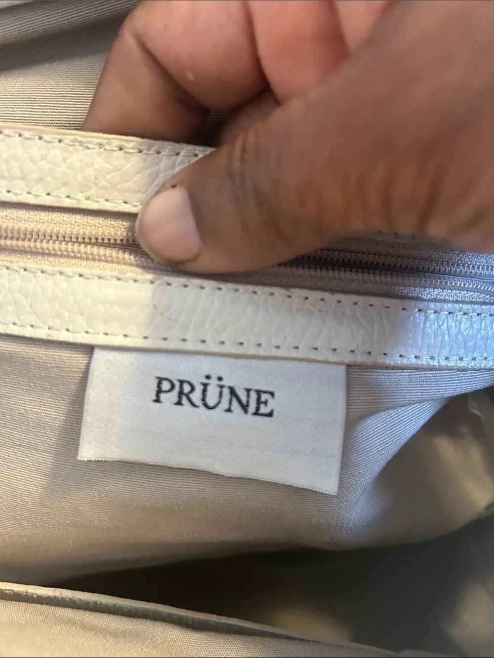 Prune Two-Tone Suede & Leather Tote Bag - Blush/White